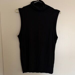 COS silk cotton sleeveless turtleneck top